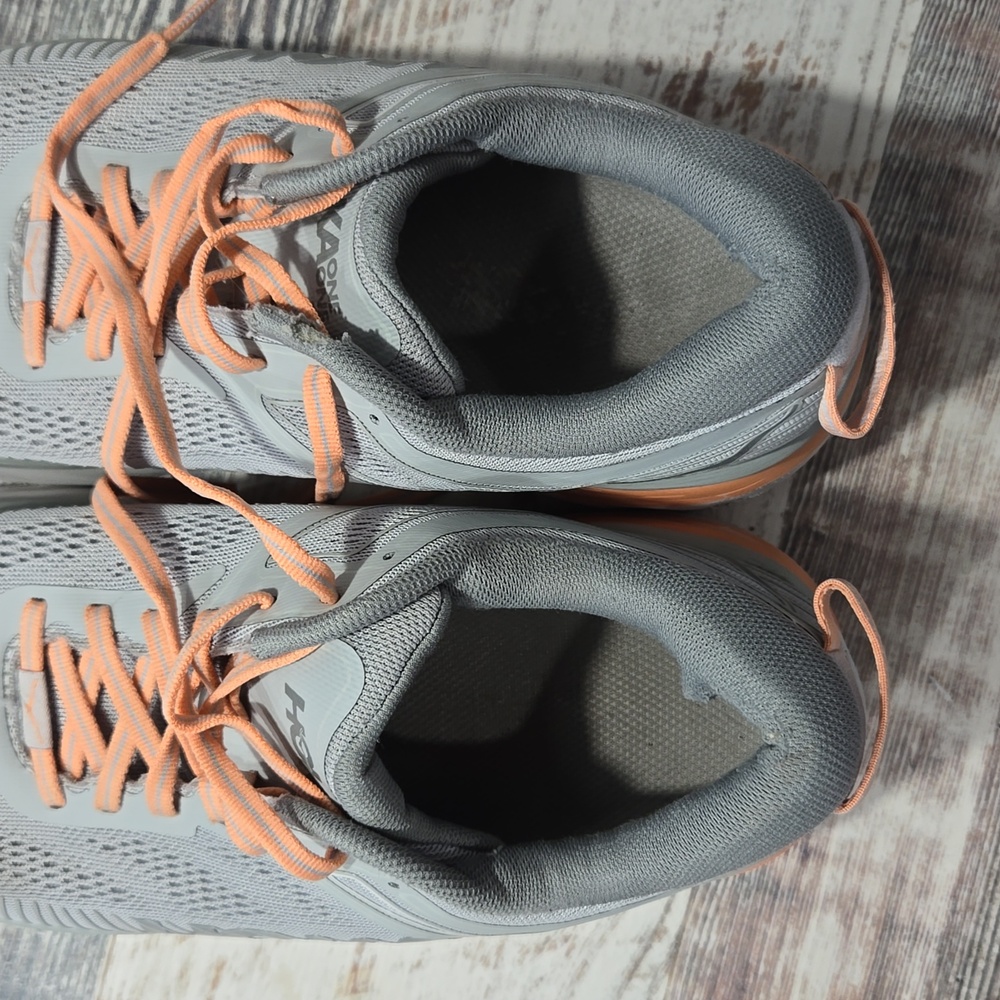 HOKA ONE ONE Womens Bondi 7 Mesh Harbor Mist Sharkskin Trainers 9.5 - Picture 12 of 15